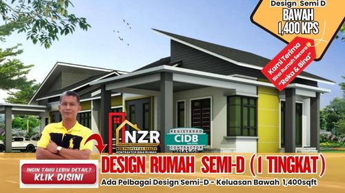9- Design Rumah - 1 Tingkat - Semi-D - Bawah 1,400sqft-Pelan Lantai-Kontraktor Bina Rumah - NZR Properties