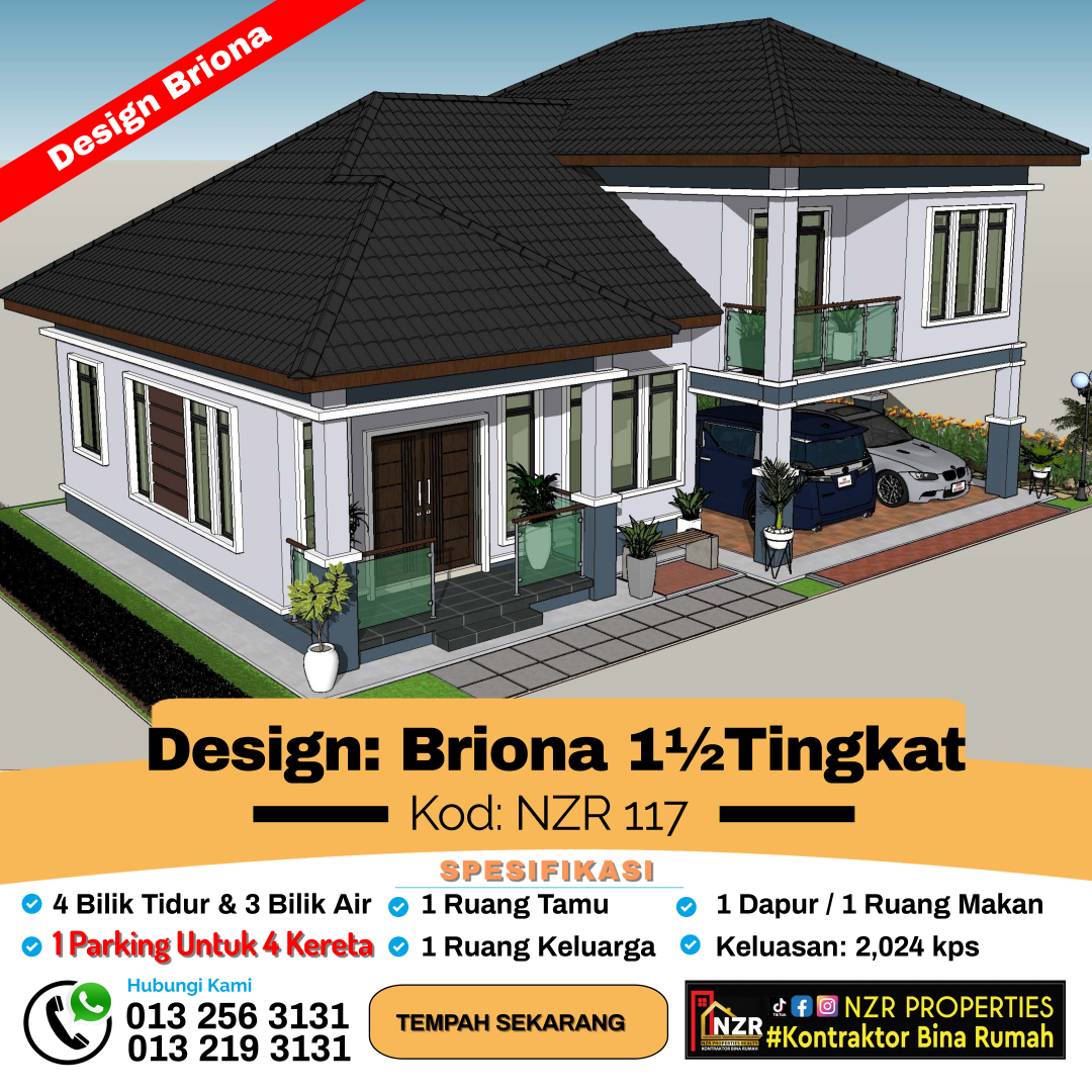 Banglo 1ยฝTingkat -NZR 11-VILLA BRIONA