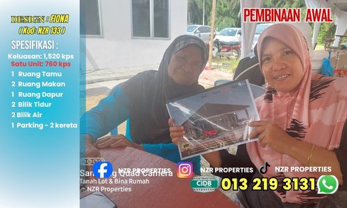 Pembinaan awal 2 unit rumah Design Fiona NZR133 di Dengkil, Selangor.