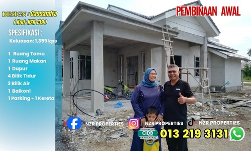 Pembinaan awal projek rumah pelanggan Design Cassandra NZR139 di Shah Alam, Selangor.