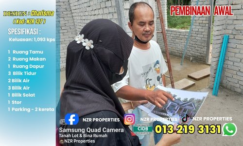 Pembinaan awal projek rumah pelanggan Design Charisma NZR137 di Banting, Selangor.