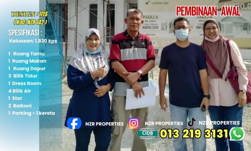 Pembinaan awal projek rumah Design Iris NZR142 di Puchong, Selangor.