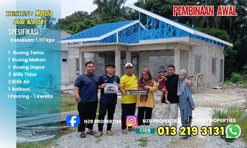 Pembinaan awal rumah pelanggan Design Melcia NZR158 di Jenjarom, Selangor.