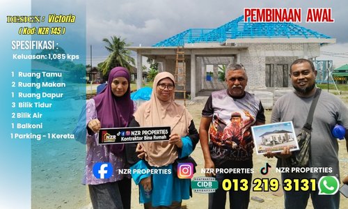 Pembinaan awal rumah pelanggan Design Victoria NZR145 di Kuala Selangor, Selangor.