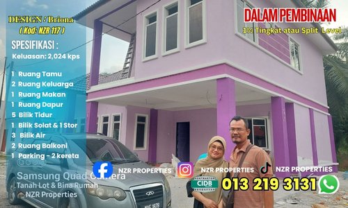 Rumah impian Puan Nor Azlina Design Briona NZR117 dalam pembinaan di Ijok, Selangor.
