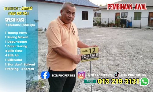 Pembinaan awal rumah pelanggan Design Jannah NZR124 di Klang, Selangor.