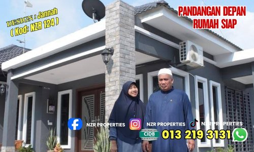 Pandangan depan rumah siap Design Jannah NZR124 di Klang, Selangor.