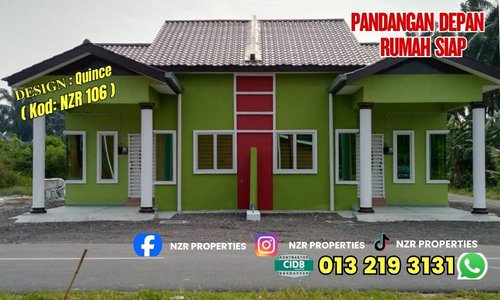Pandangan depan rumah siap Design Quince NZR106 di Subang, Selangor.