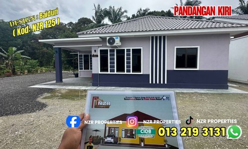 Pandangan kiri rumah siap Design Baiduri NZR125 di Bangi.
