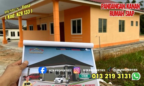 Pandangan kanan rumah siap Design Fiona NZR133 di Dengkil, Selangor.
