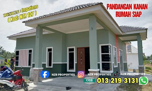 Pandangan kanan rumah siap Design Impatiens NZR127 di Kajang.