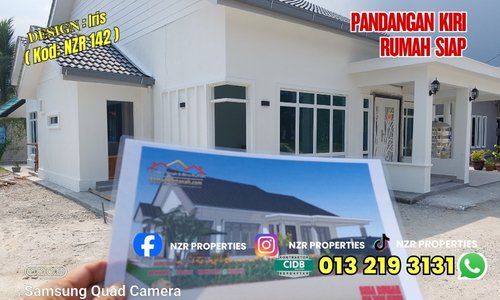 Pandangan kiri rumah siap Design Iris NZR142 di Puchong.