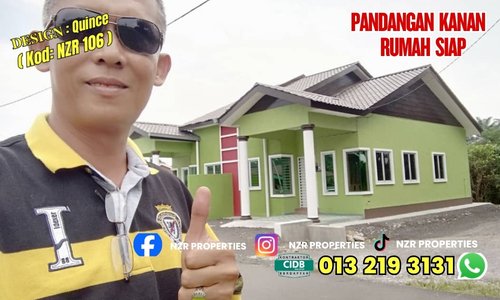 Pandangan kanan rumah siap Design Quince NZR106 di Subang.