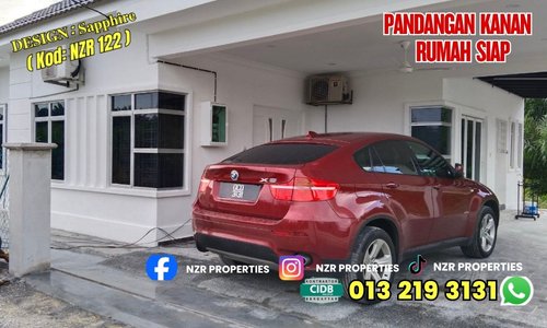 Pandangan kanan rumah siap Design Sapphire NZR122 di Sabak Bernam.