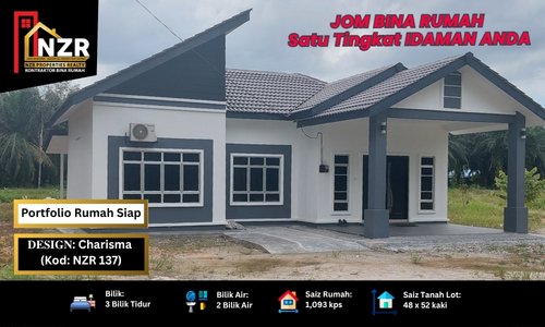 Portfolio rumah siap Design Charisma NZR137 1,093 kps 3 bilik di Banting Selangor