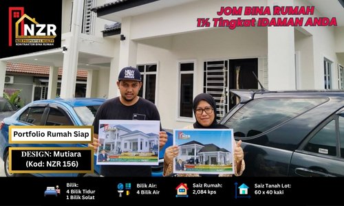Portfolio rumah siap Mutiara NZR156 2½ tingkat 2,084 kps 4 bilik 4 bilik air di Kapar Selangor