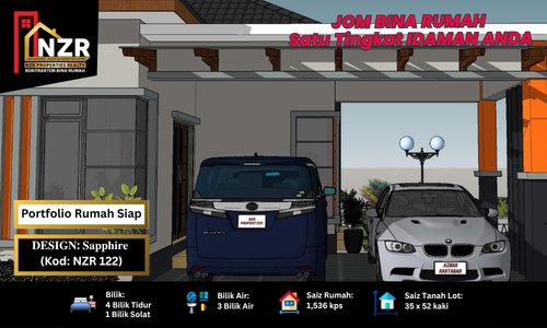 Portfolio rumah siap Design Sapphire NZR122 1,536 kps 4 bilik 3 bilik air di Sabak Bernam Selangor