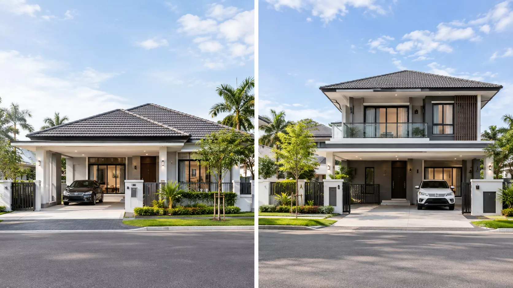 Perbandingan rumah setingkat dan rumah dua tingkat moden di Malaysia