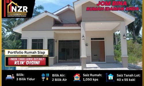 Portfolio testimoni pelanggan rumah Fahira NZR159 satu tingkat 1,050 kps 3 bilik 2 bilik air di Rawang