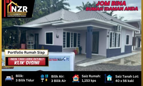 Portfolio testimoni pelanggan rumah Baiduri NZR125 satu tingkat 1,153 kps 3 bilik 3 bilik air di Bangi