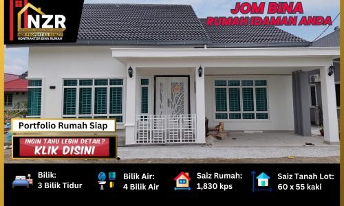 Portfolio testimoni pelanggan rumah Iris NZR142 satu tingkat 1,830 kps 3 bilik 4 bilik air di Puchong
